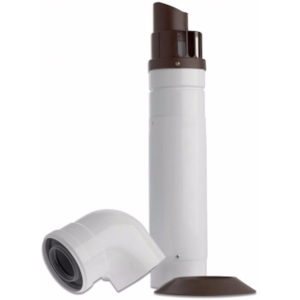 Baxi Multifit Telescopic Horizontal Boiler Flue Including Low Profile Bend 60mm/100mm White 720599401