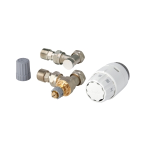 Danfoss Ras-C2 Angled Thermostatic Radiator Valve & Lockshield 15mm 013G6005