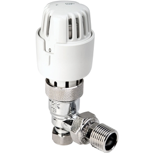 Plumbright Angled Thermostatic Radiator Valve & Lockshield 8/10mm Tp10Packa