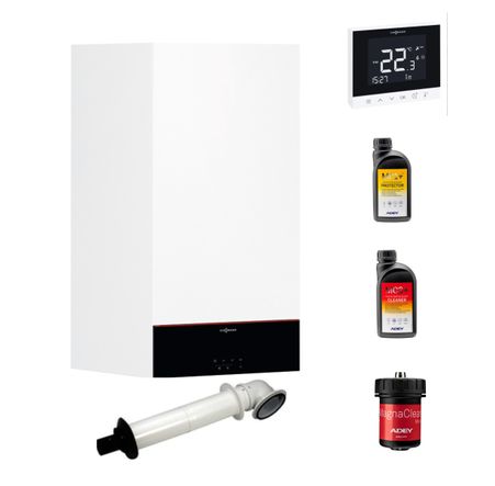 Viessmann Vitodens 100 W 26 KW Combi Boiler with Horizontal Flue, Filter, Control & Chemical Pack. VMN050HPK6