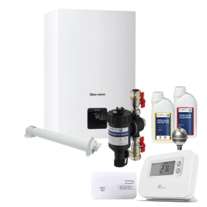 Glow-worm Micracom 28Kw Combi Boiler With Horizontal Flue & Plumbright Boiler Installation Pack Professional MICRA28HFPRPK3