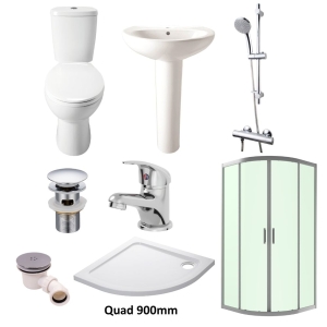 Vitellio Bathroom 900mm Enclosure Pack