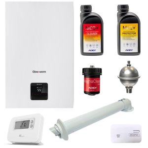 Glow-worm Micracom 24Kw Combi Boiler With Horizontal Flue and Branded Installer Pack GWMICRA24KW