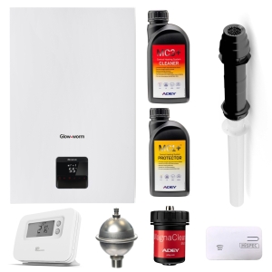 Glow-worm Micracom 24Kw Combi Boiler With Vertical Flue and Branded Installer Pack GWMICRA24+VF+BIPK